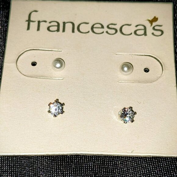 Francesca's 3 Pairs of Earrings Hoops and Studs NWT - Picture 5 of 6